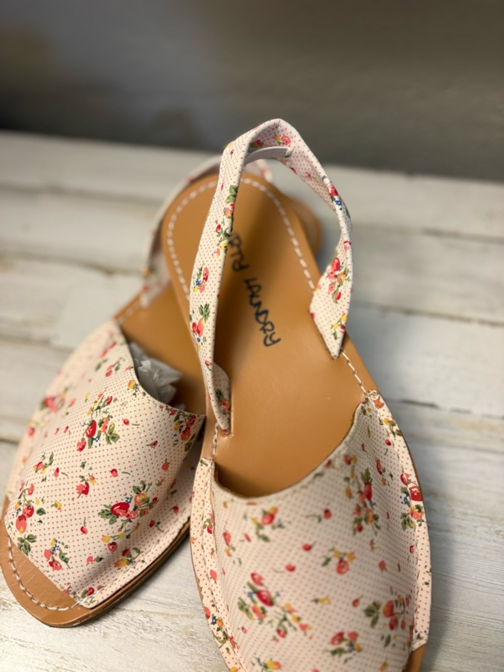 Dirty Laundry Cream Floral Slingback Sandals - Picture 3 of 7